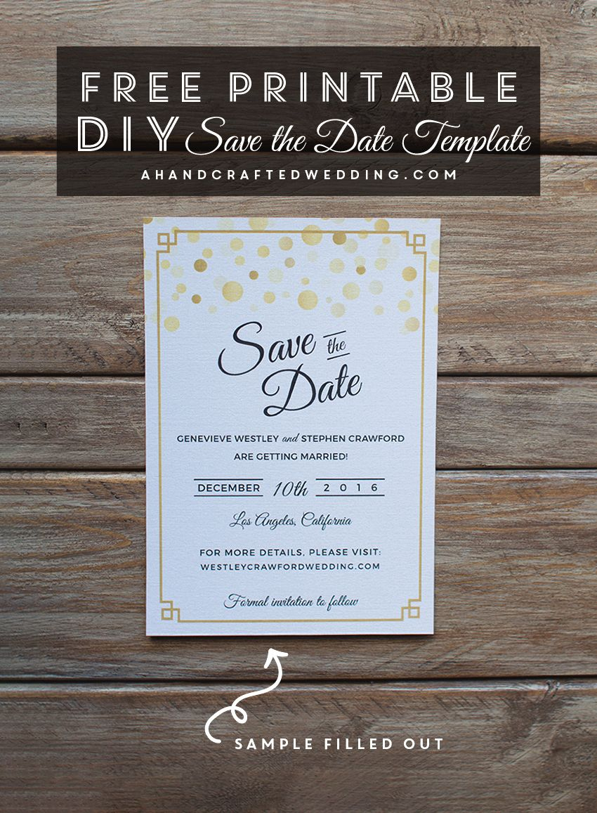 Modern Diy Save The Date Free Printable | | Free Wedding Printables - Free Printable Save The Date