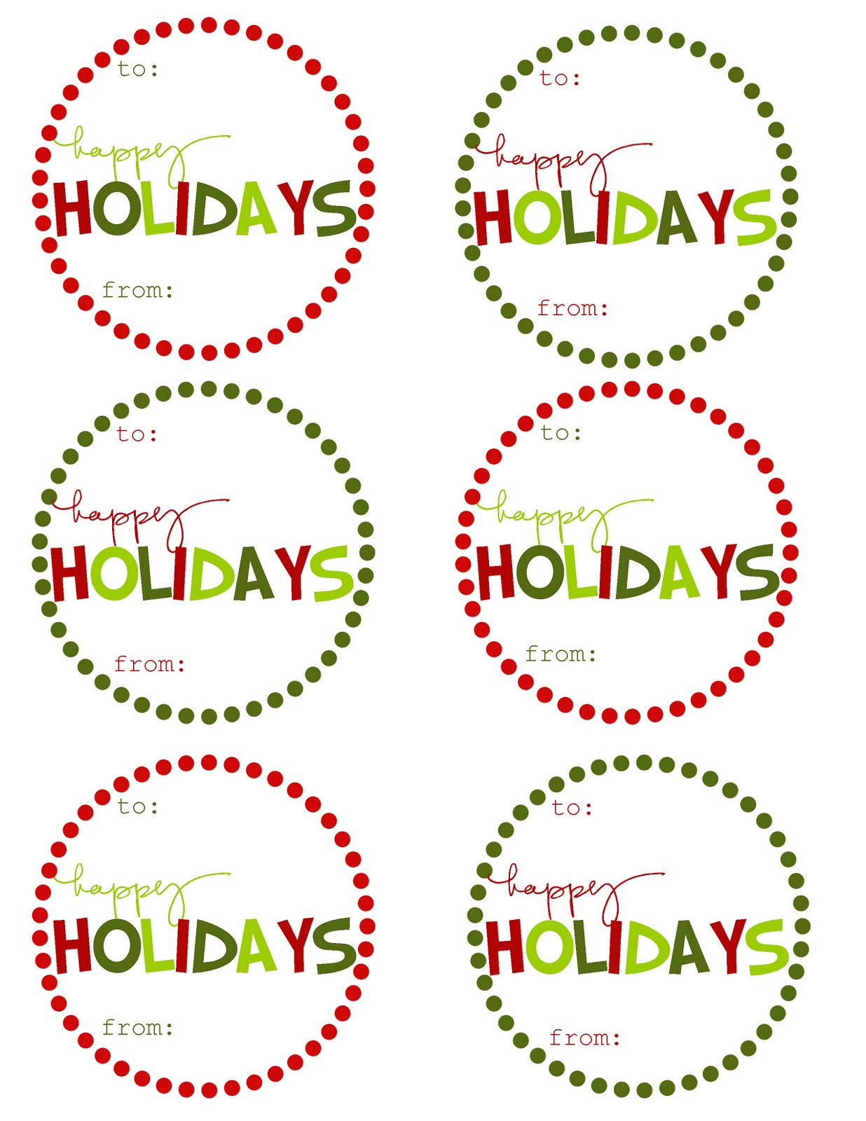 Mommyday Crafternight: {Free Printable} Christmas Gift Tags - Free Printable Happy Holidays Gift Tags