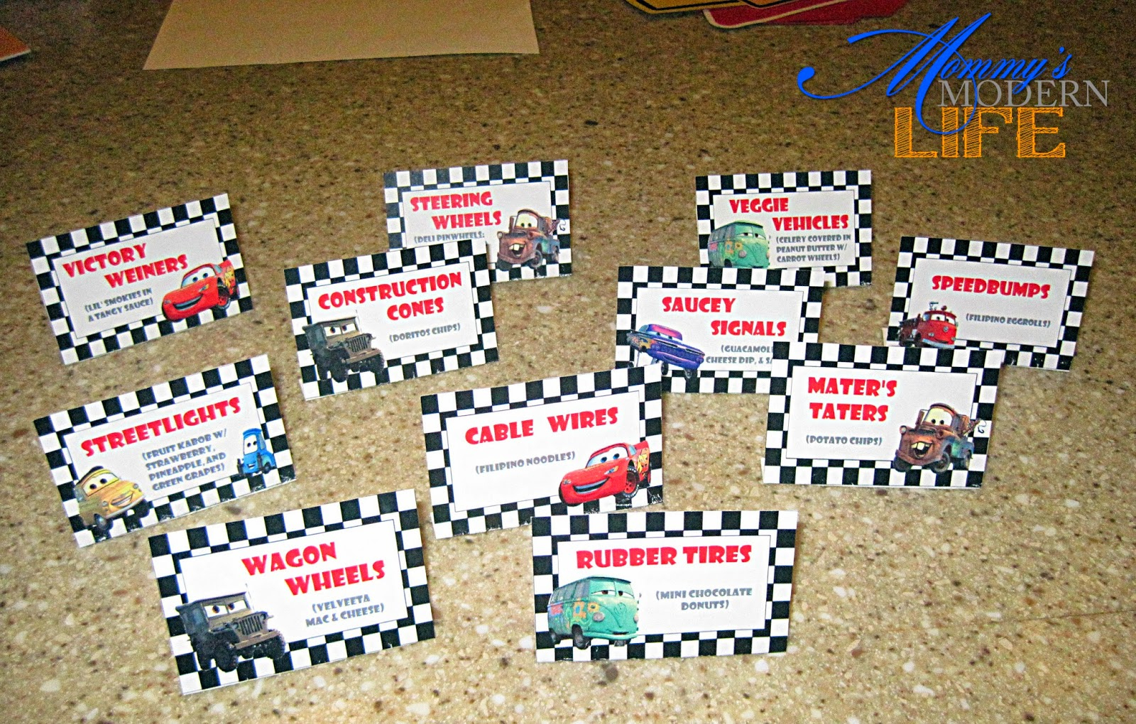 Mommy&amp;#039;s Modern Life: How-To: Car-Themed Birthday Party On A Budget - Free Printable Cars Food Labels