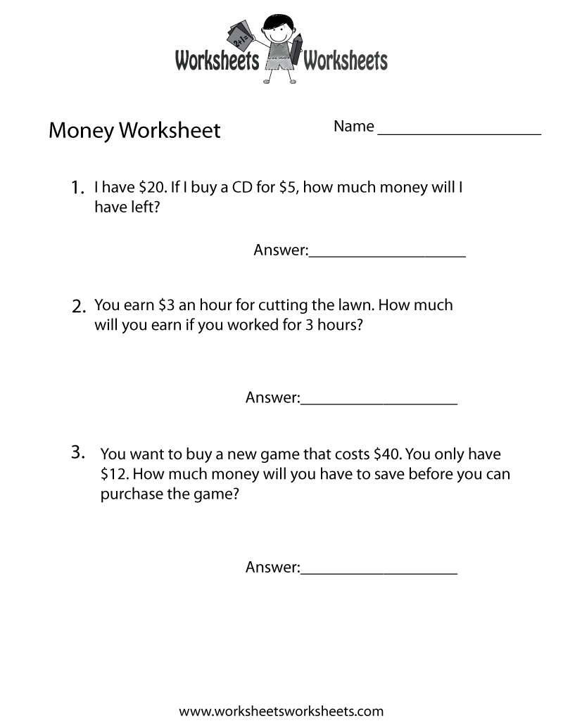 Money Word Problems Worksheet - Free Printable Educational Worksheet - Free Printable Money Word Problems Worksheets