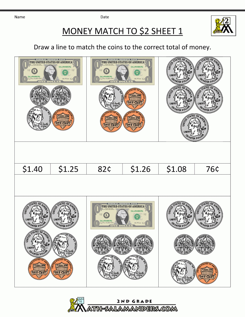 Money Worksheets For 2Nd Grade | Free Printable Money Worksheets - Free Printable Money Worksheets Australia