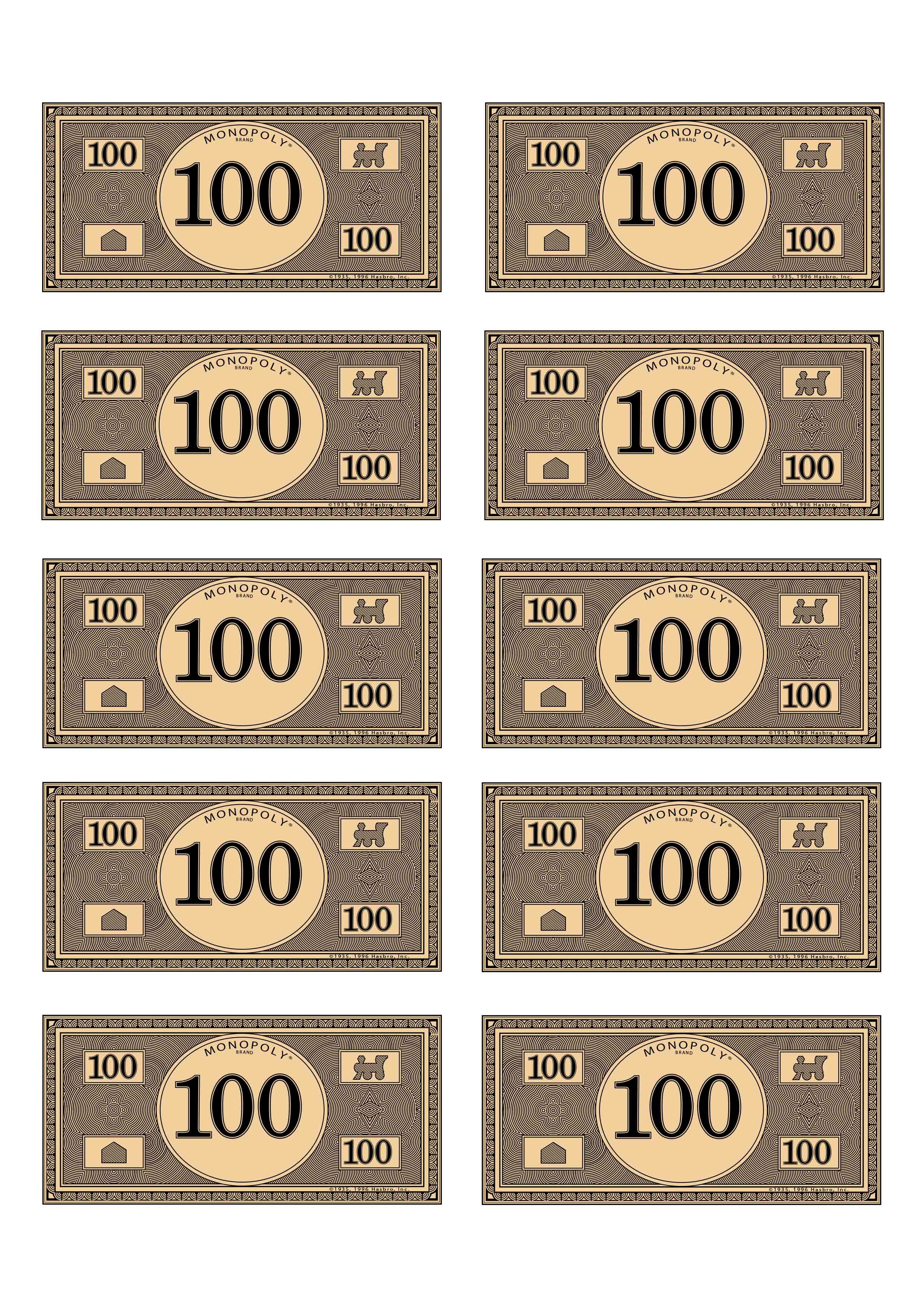 Monopoly Money 100 | Budget$ | Pinterest | Monopoly Money, Money - Free Printable Money