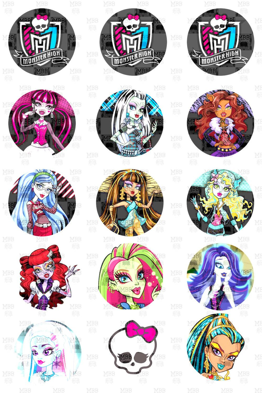 Monster High Free Printables |  Monster High Cake , Monster High - Monster High Cupcake Toppers Printable Free