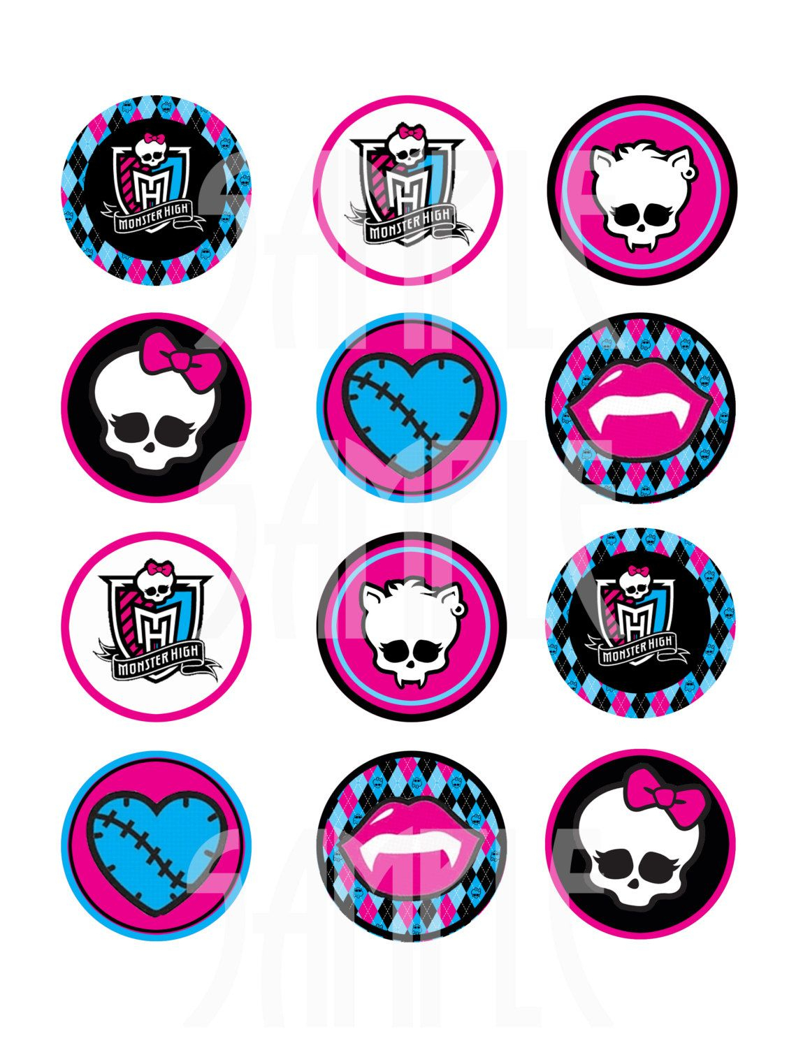 Monster High Logo Skull Monster High Logo Printable | Tattoo Ideas - Monster High Cupcake Toppers Printable Free