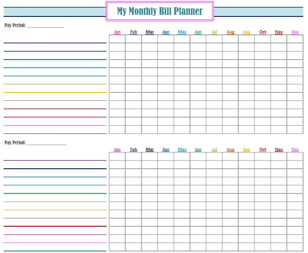 Monthly Bill Log Template Free Printable Monthly Bill Tracker - Free Printable Monthly Bill Payment Worksheet