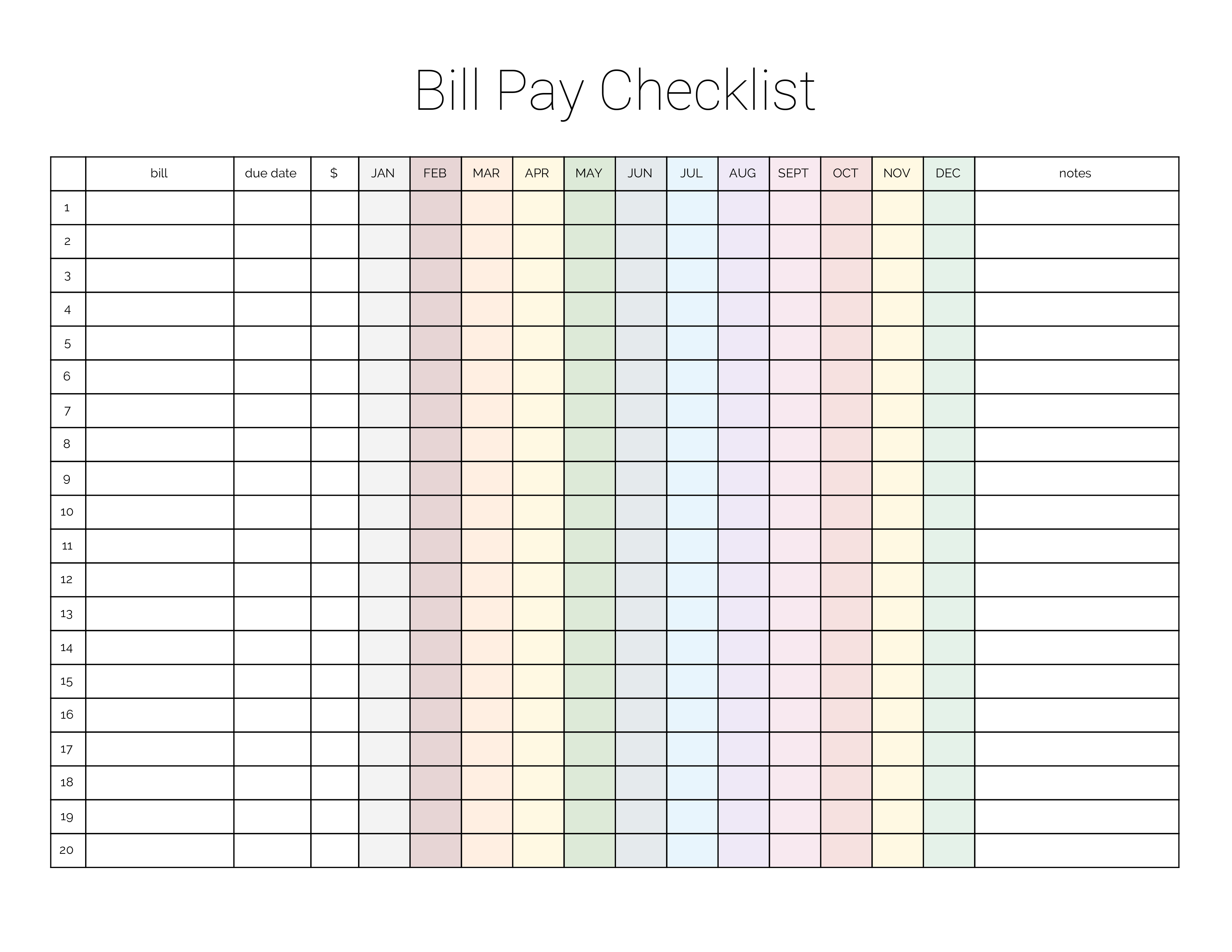 Monthly Bill Payment Checklist {Printable} - Million Ways To Mother - Free Printable Bill Pay Checklist