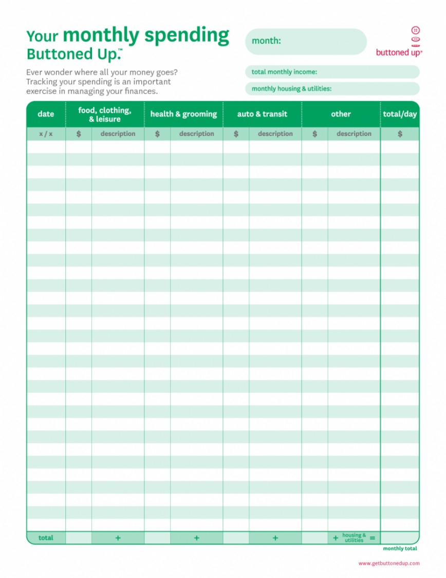 Monthly Home Get Spreadsheet Household Worksheet Printable Family - Free Printable Monthly Expense Sheet