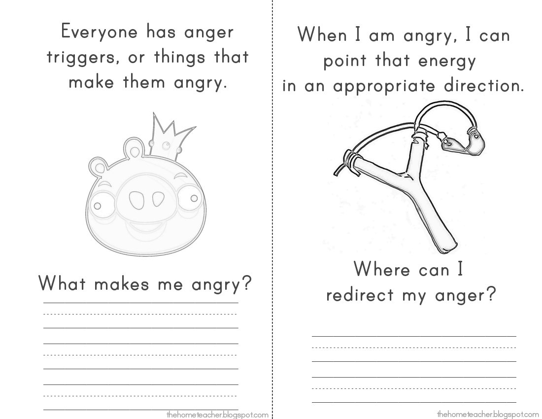 More &amp;quot;don&amp;#039;t Be An Angry Bird&amp;quot; Printables - The Home Teacher - Free Printable Anger Management Activities