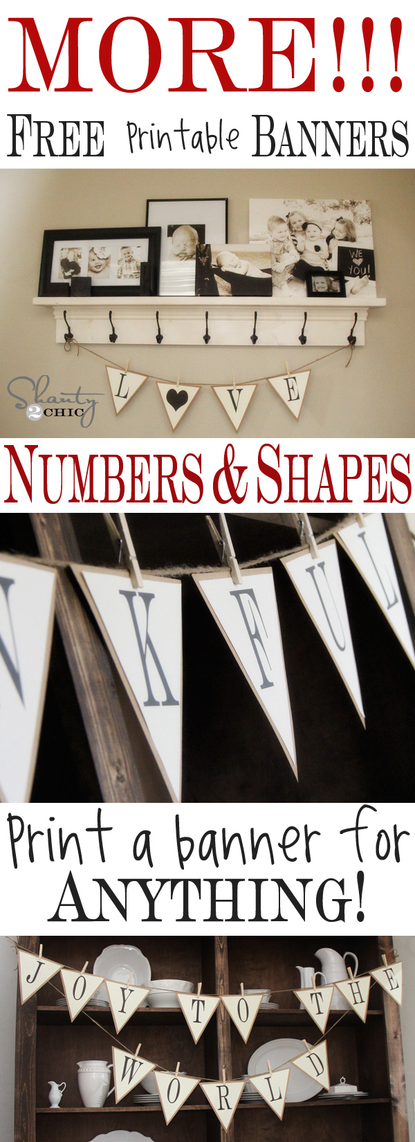 More Free Printable Banners ~ Numbers &amp;amp; Shapes!!! - Shanty 2 Chic - Free Printable Banner Maker