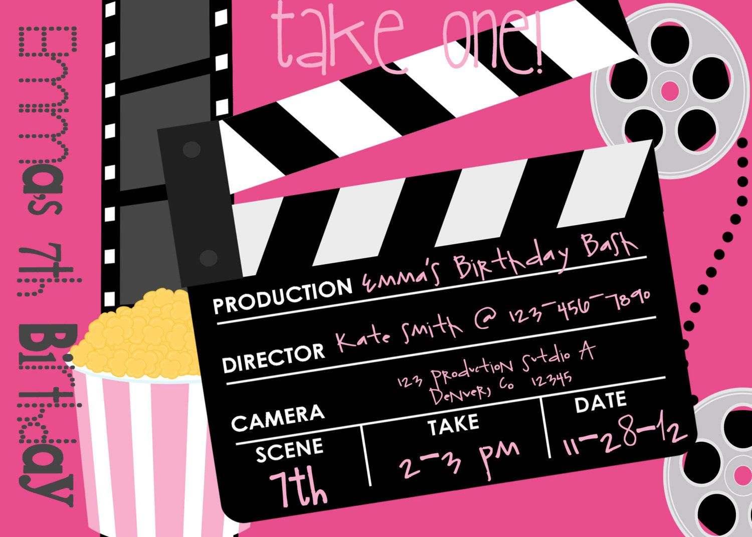 Movie Birthday Party Invitation Printable Party Invitationluv - Free Printable Movie Themed Invitations