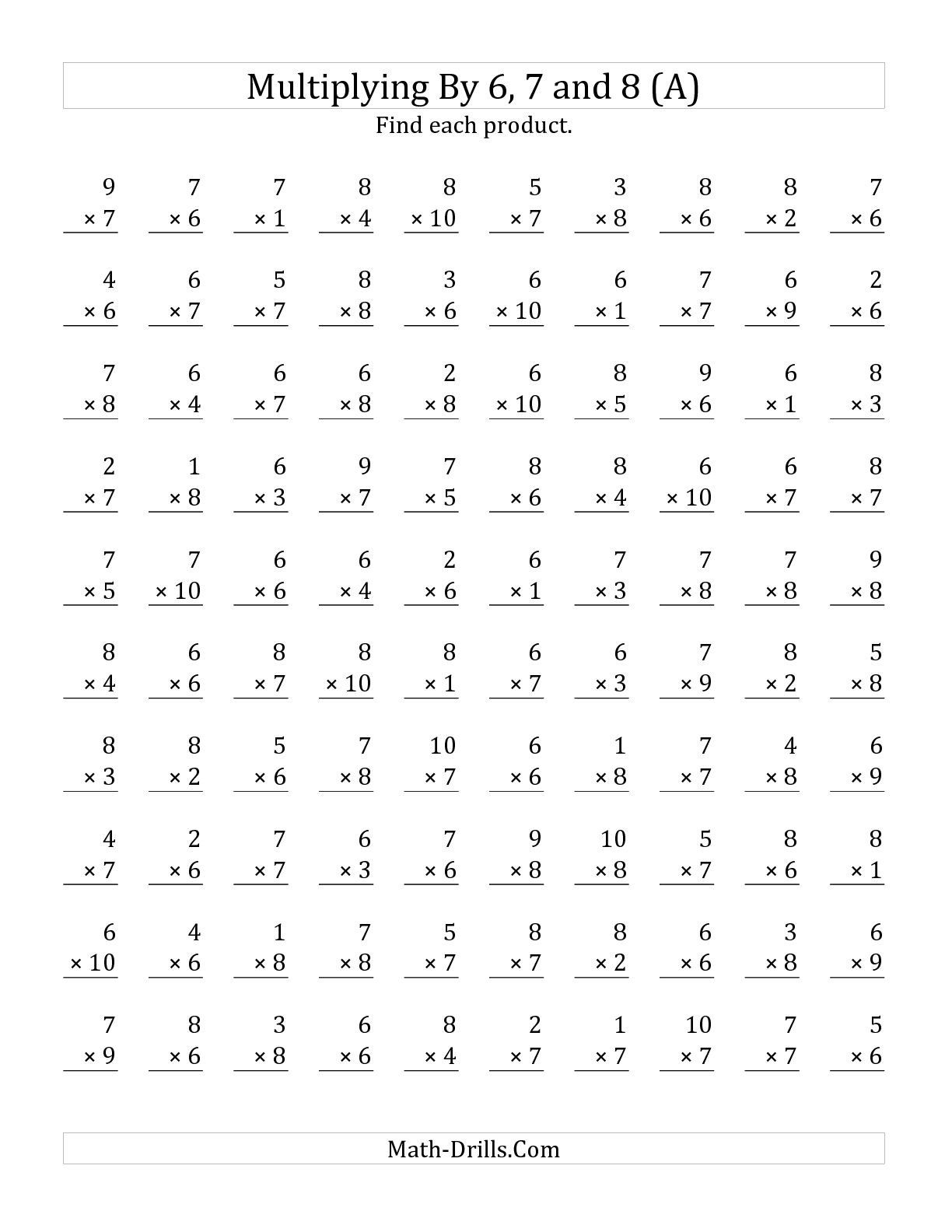 Multiplication Fact Practice Sheets Free Printables Worksheet And - Free Printable Multiplication Fact Sheets