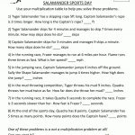 Multiplication Word Problems Multiplication 1 Salamander Sports Day   Free Printable Division Word Problems Worksheets For Grade 3