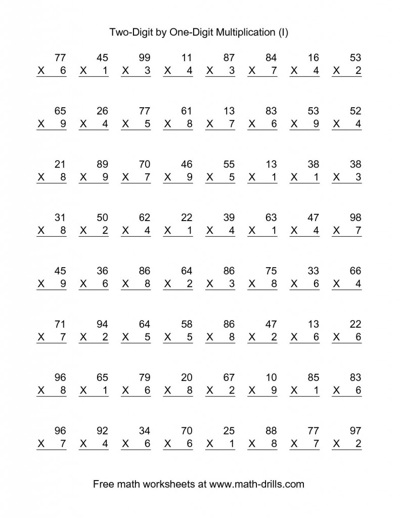 Multiplication Worksheets For 6Th Grade. Multiplication - Free Printable Math Worksheets For 6Th Grade