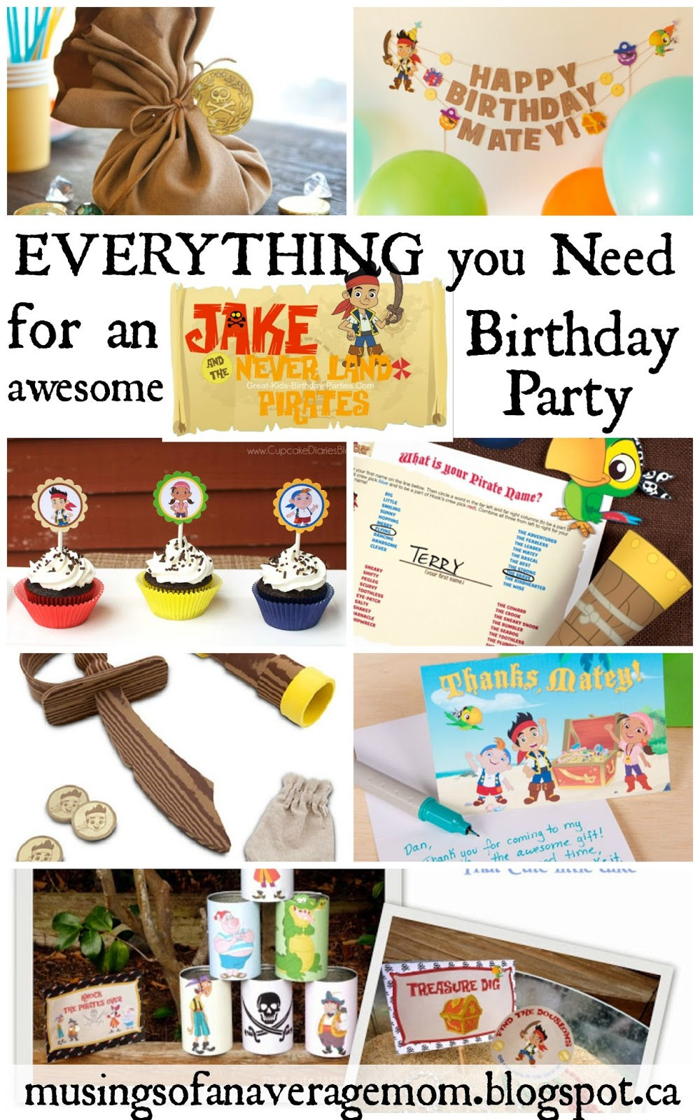 Musings Of An Average Mom: Free Printable Jake Party - Free Printable Jake And The Neverland Pirates Cupcake Toppers