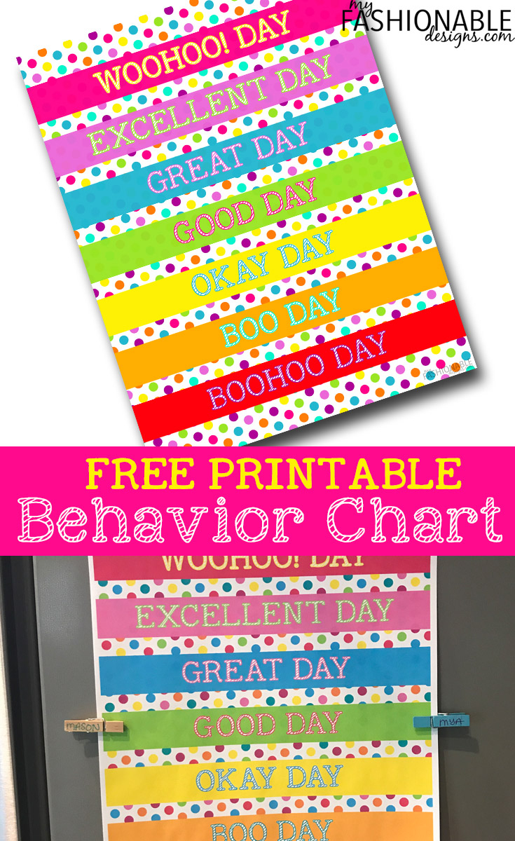 My Fashionable Designs: Free Printable Behavior Chart - Free Printable Behavior Charts