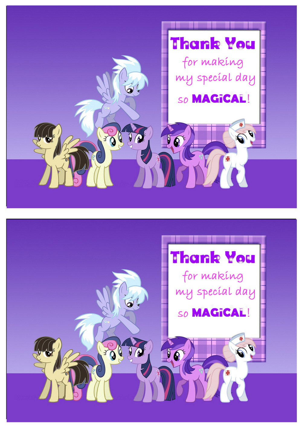 My Little Pony Thank You Cards | Birthday Printable - Free Printable My Little Pony Thank You Cards