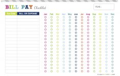 Free Printable Bill Payment Checklist
