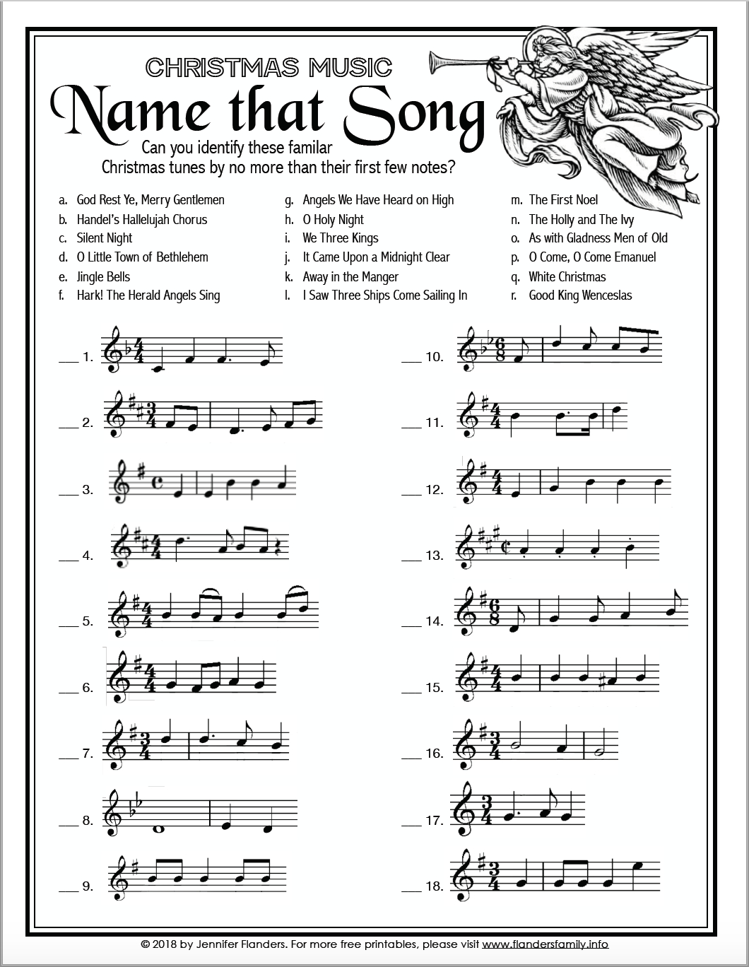 Name That Song (Free Printable Christmas Game) - Flanders Family - Free Printable Christmas Song Picture Game