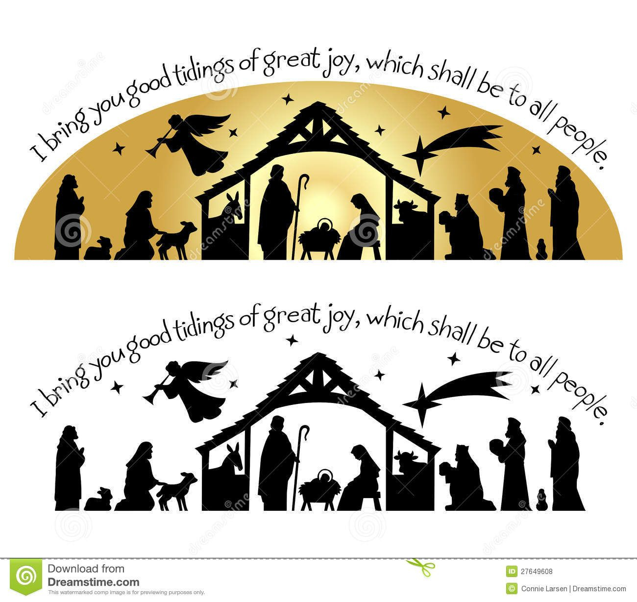 Simple Nativity Silhouette Template