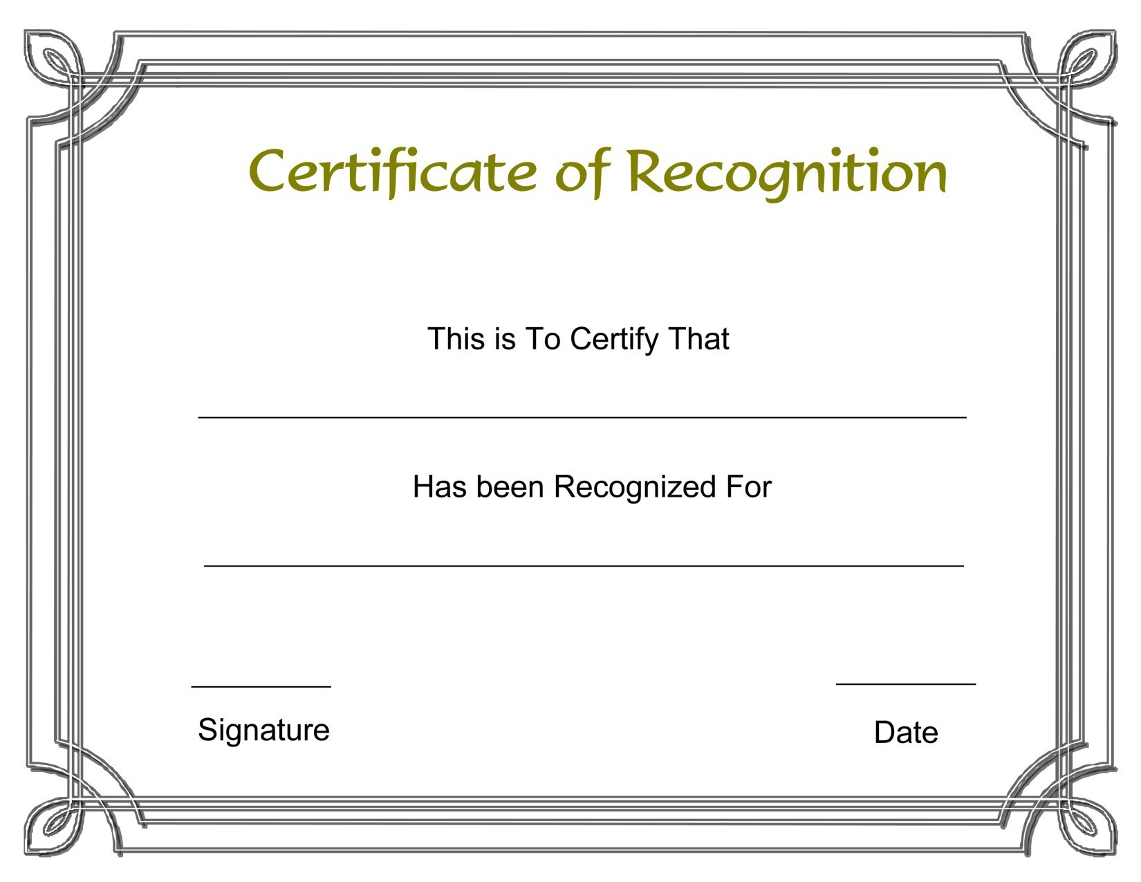 New Certificate Of Recognition Template | Www.pantry-Magic - Free Printable School Certificates Templates