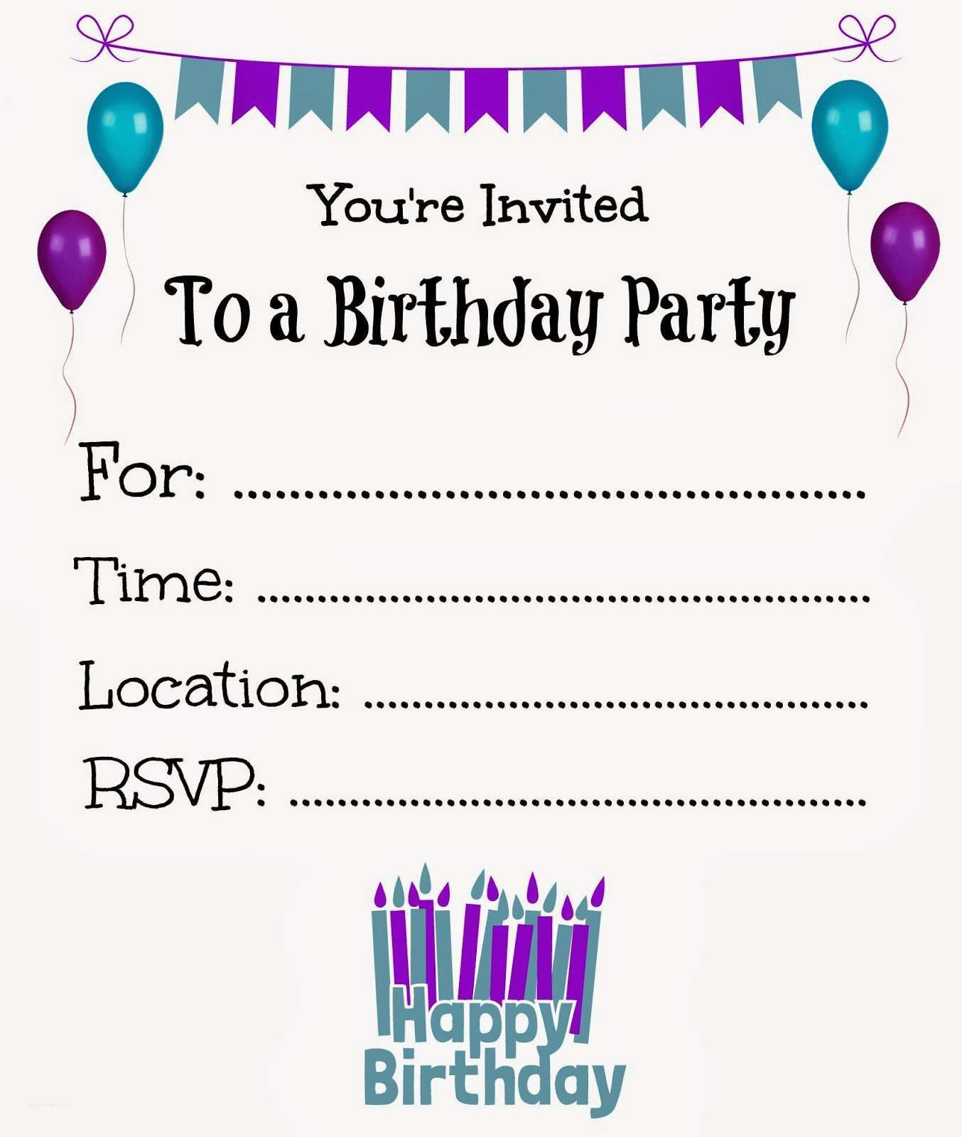 New Free Online Printable Birthday Party Invitations | Holiday - Free Online Printable Birthday Cards