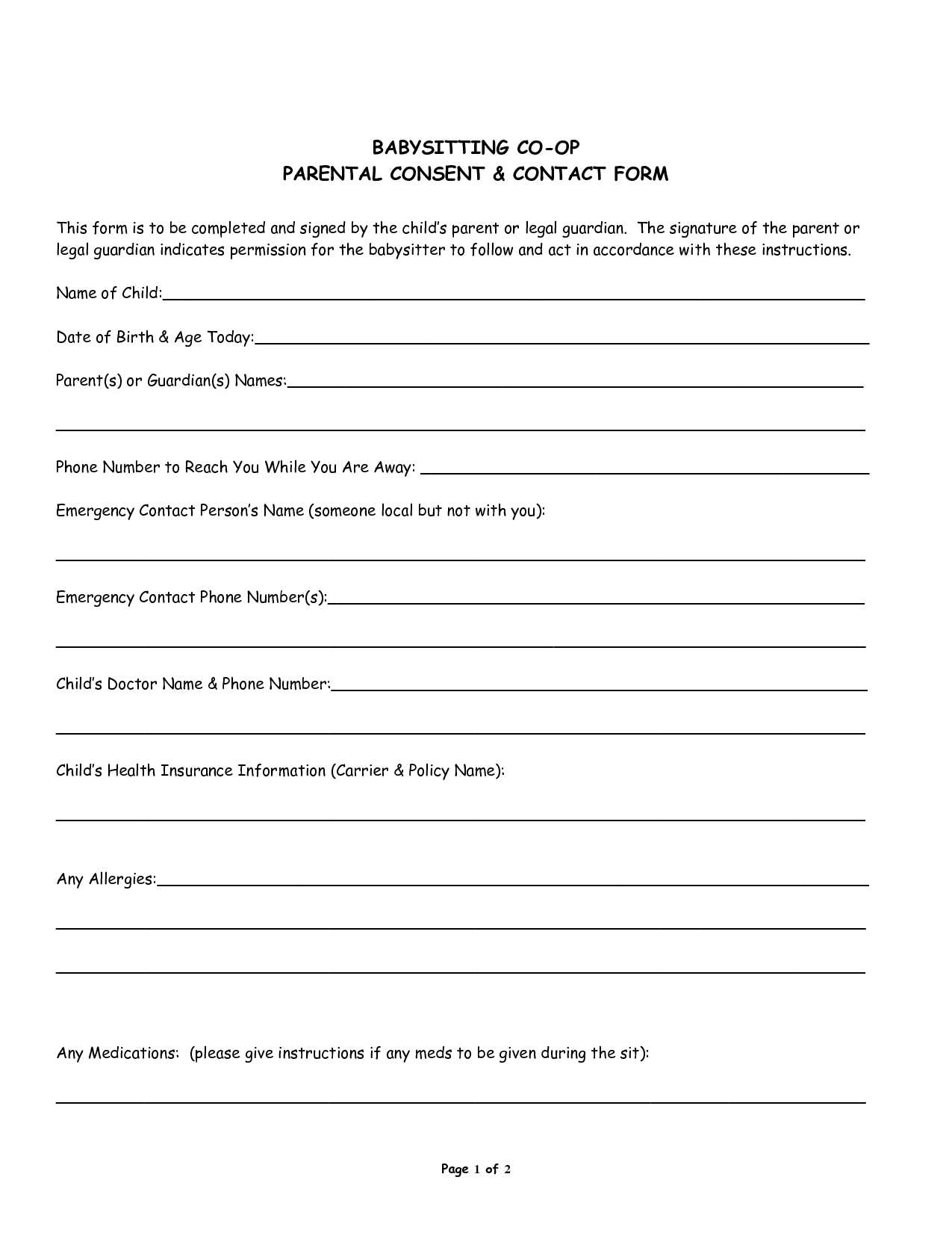 New Free Printable Child Medical Consent Form | Downloadtarget - Free Printable Child Medical Consent Form