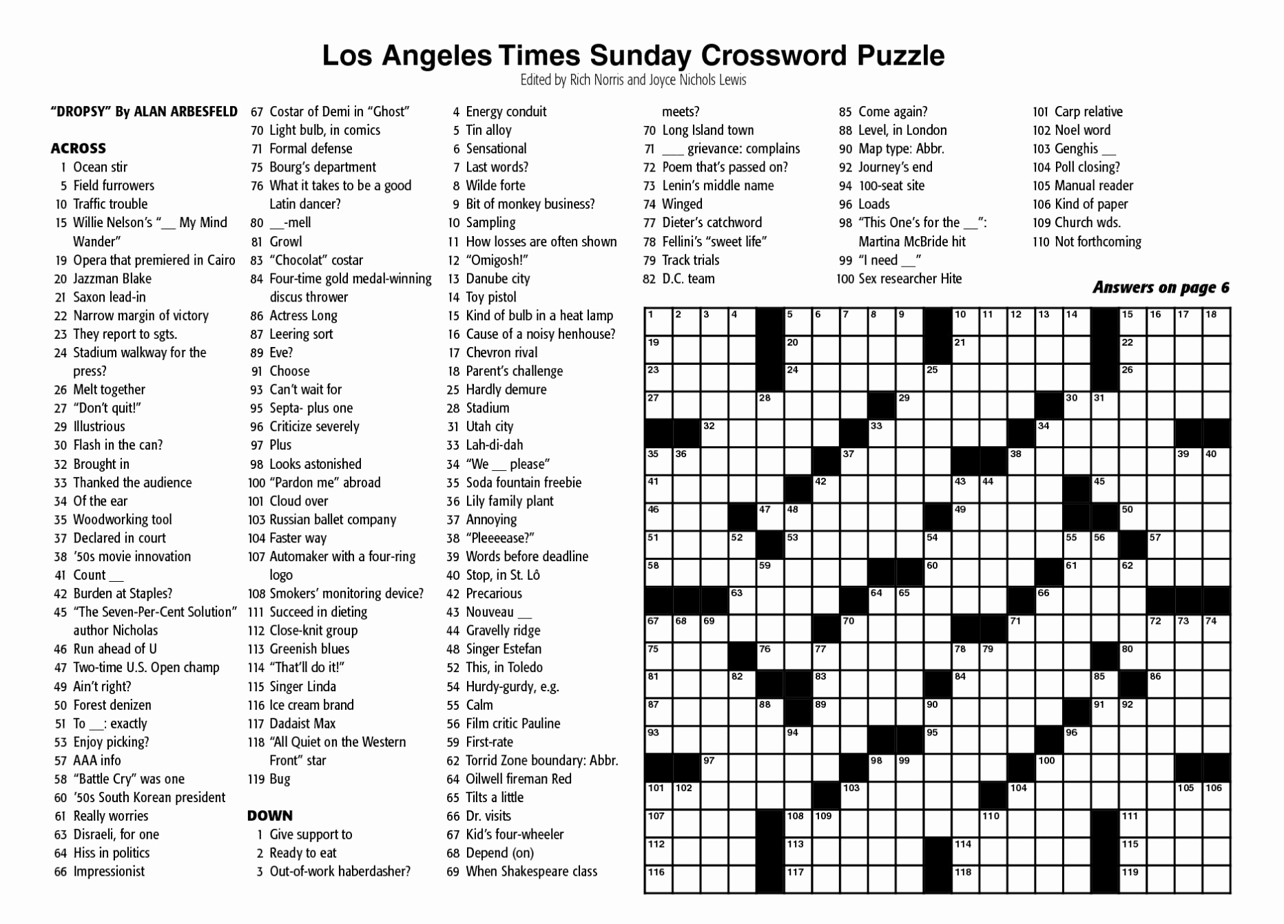 New York Times Sunday Crossword Printable – Rtrs.online - Free Printable Sunday Crossword Puzzles