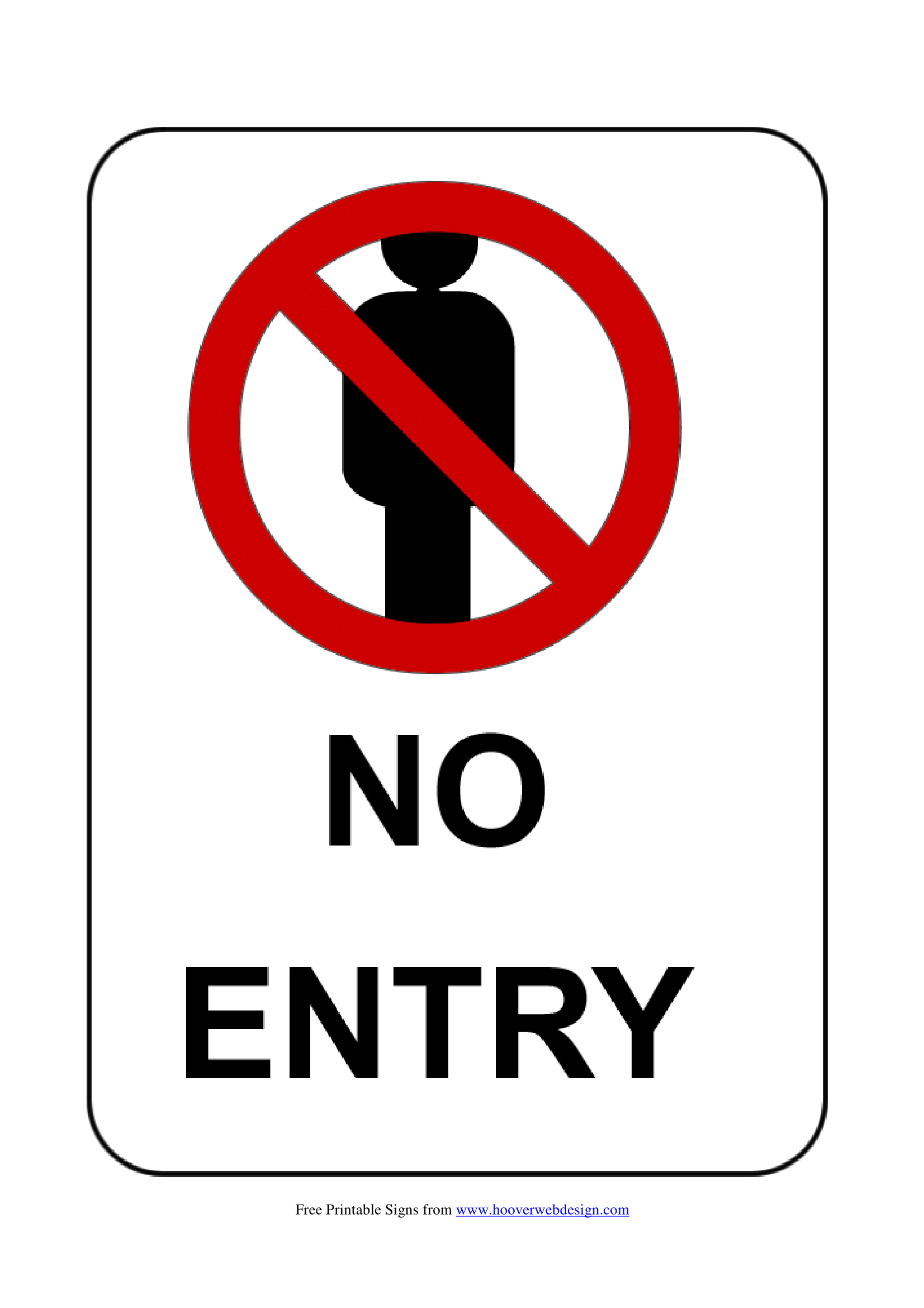 No Entry Signs | Poster Template - Free Printable No Entry Sign