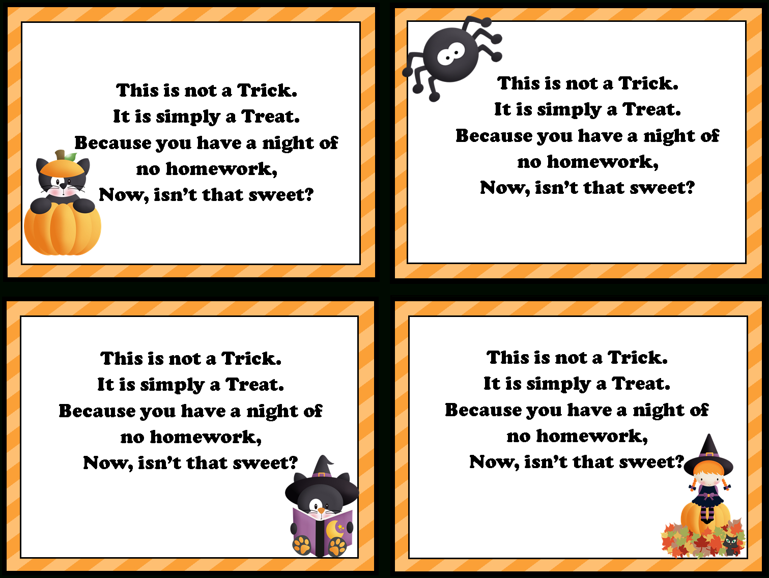 No Homework Pass Template Free Printable - 9.4.kaartenstemp.nl • - Free Printable Halloween Homework Pass