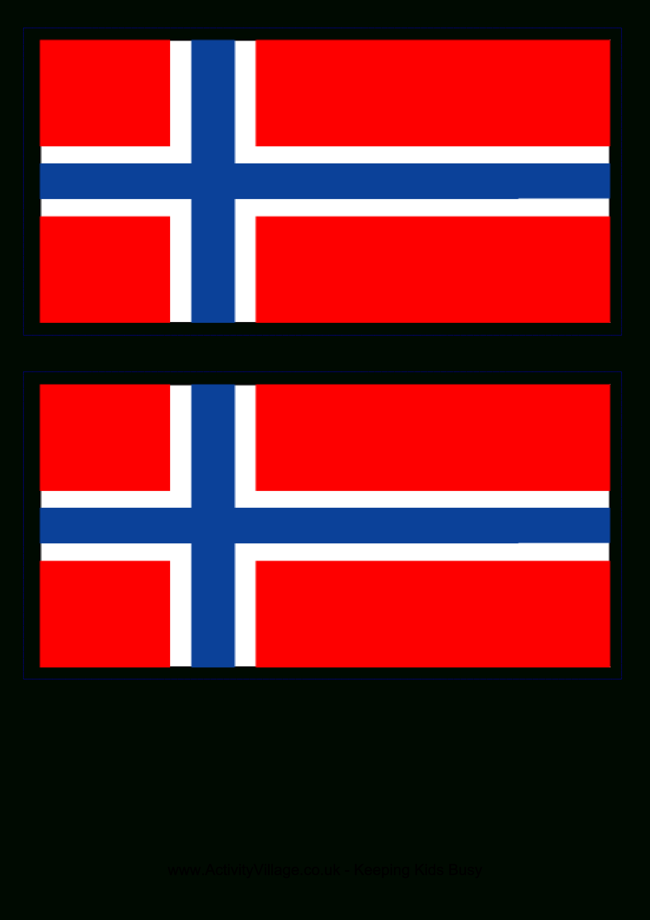Norwegian Flag - Download This Free Printable Norwegian Template A4 - Free Printable Pictures Of Flags Of The World