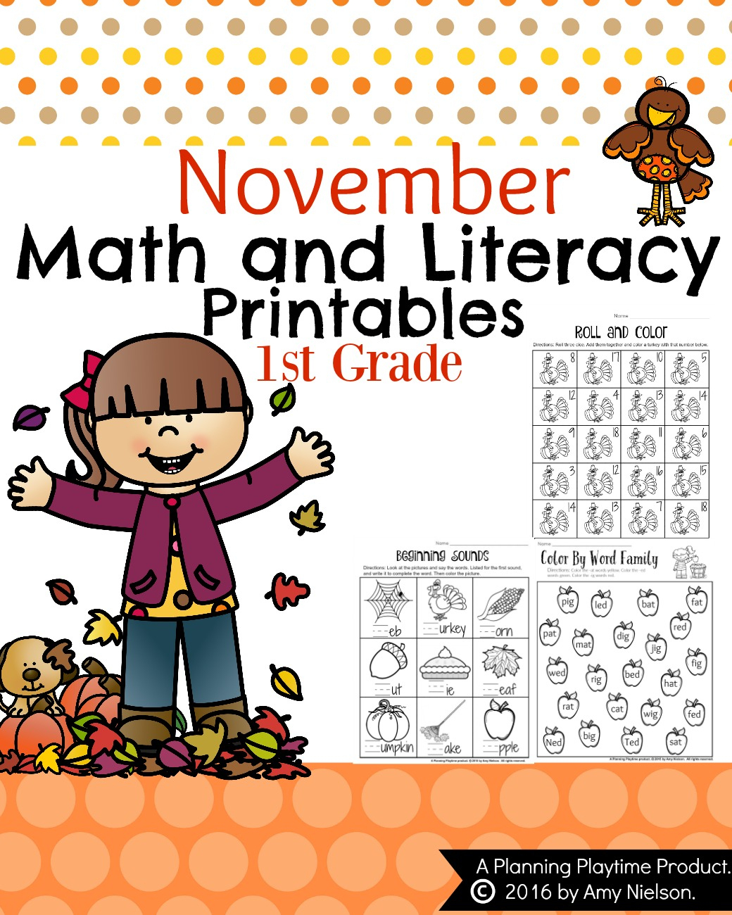 November First Grade Worksheets - Planning Playtime - Literacy Posters Free Printable