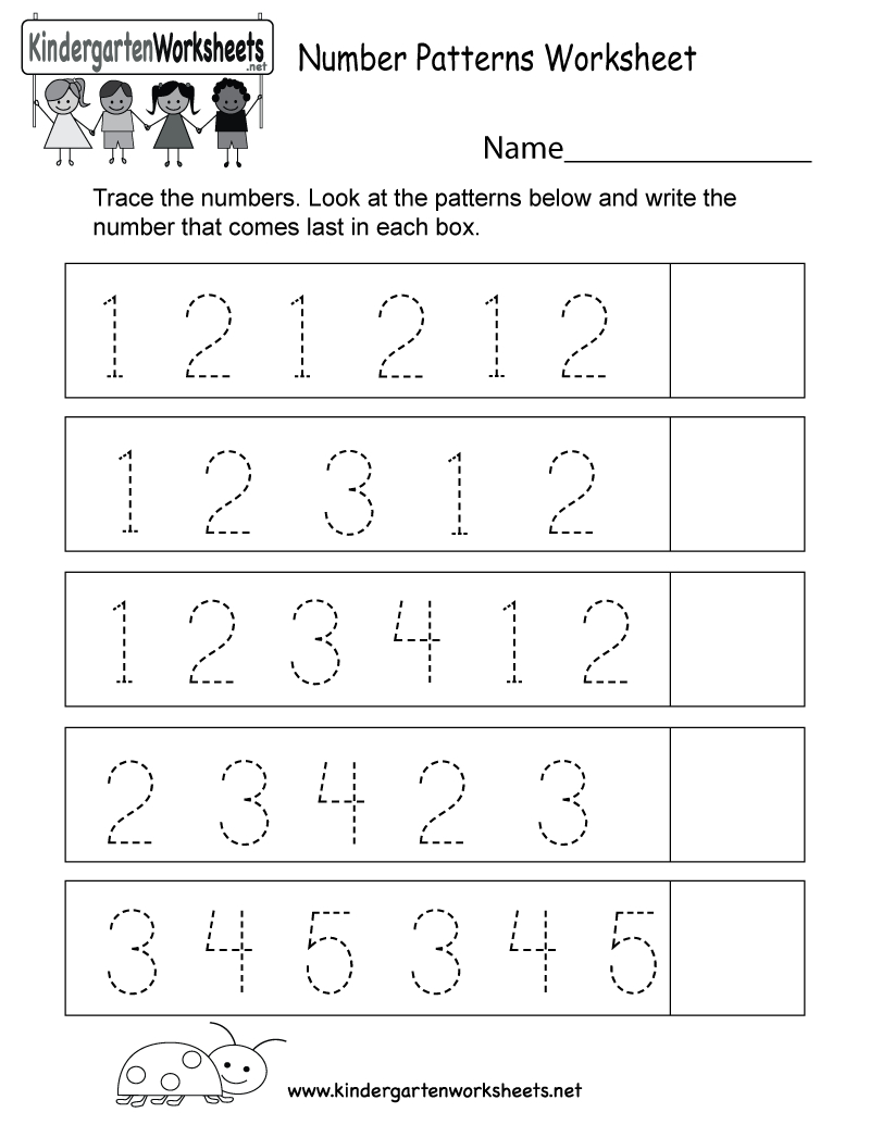 Number Patterns Worksheet - Free Kindergarten Math Worksheet For Kids - Free Printable Number Worksheets For Kindergarten