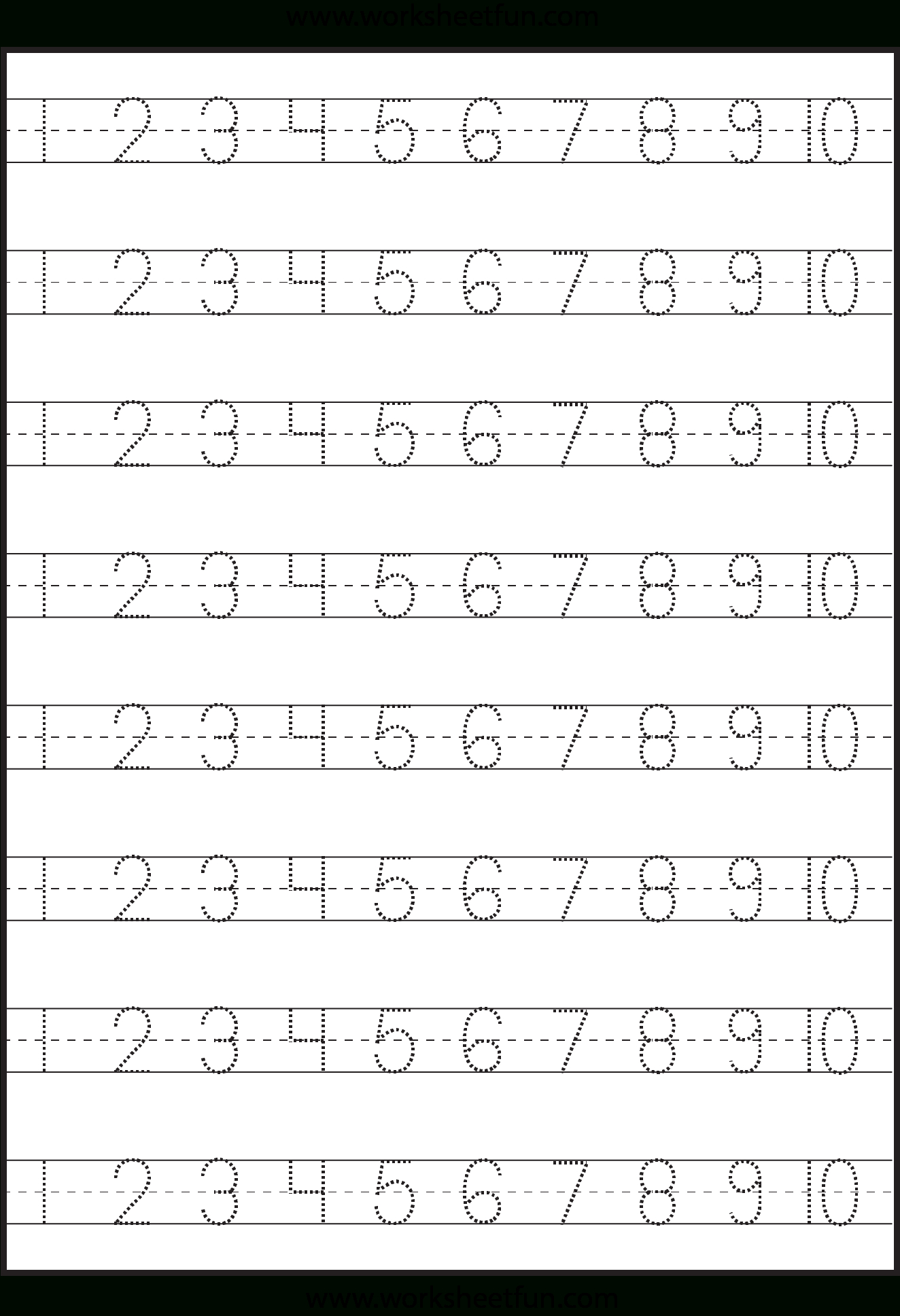Number Tracing – 1-10 – Worksheet / Free Printable Worksheets - Free Printable Numbers 1 20