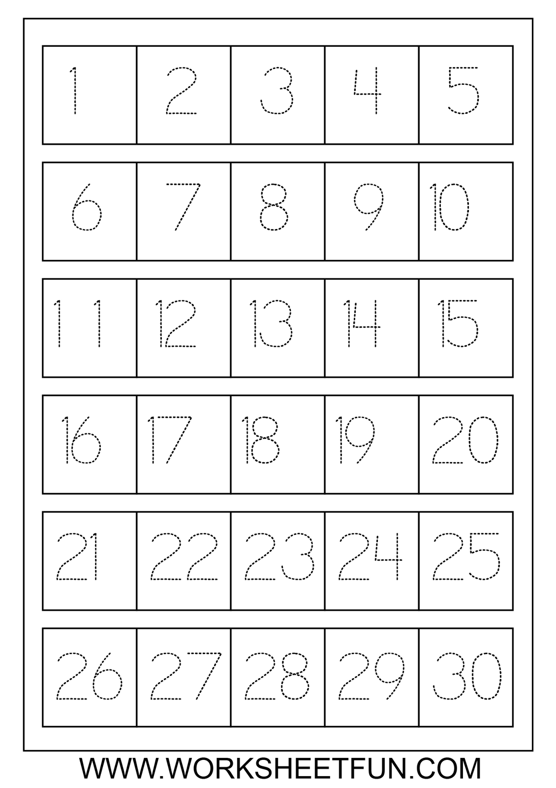 Number Tracing 1-30 - Review Work | Teaching: Math | Pinterest - Free Printable Number Flashcards 1 30