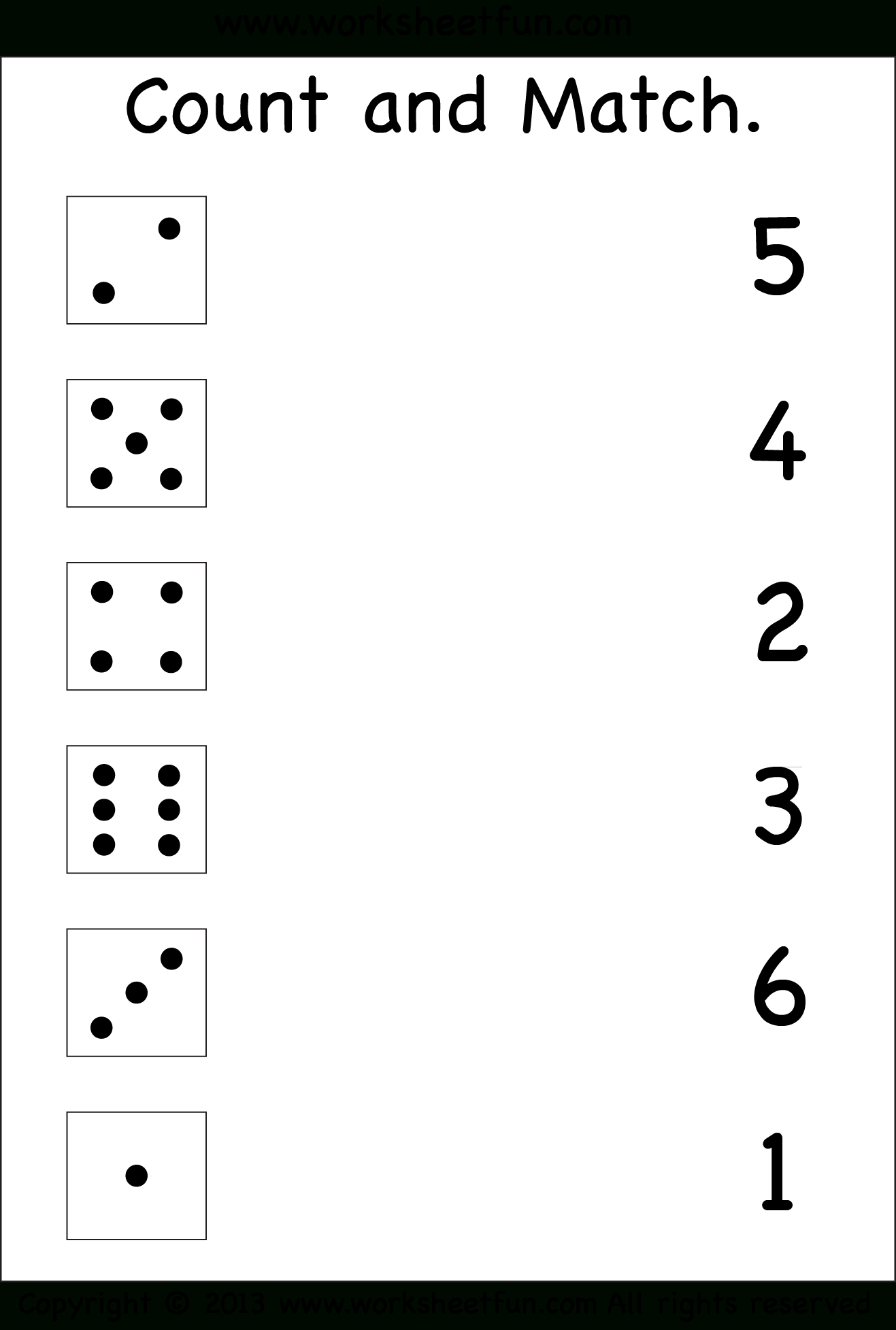 Numbers – Count And Match / Free Printable Worksheets – Worksheetfun - Free Printable Preschool Math Worksheets