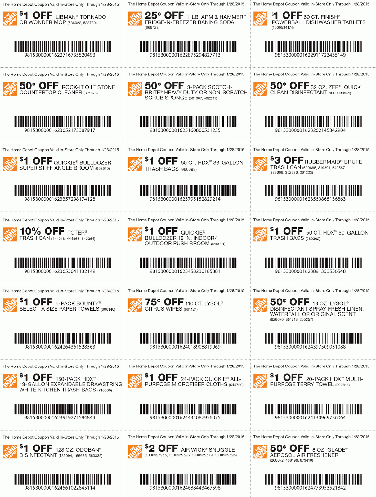 Oct November Home Depot Coupons | Printable Coupons Online - Free Printable Home Depot Coupons