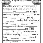 Oh My! Thanksgiving Pie! Mad Lib | Woo! Jr. Kids Activities   Free Printable Thanksgiving Mad Libs