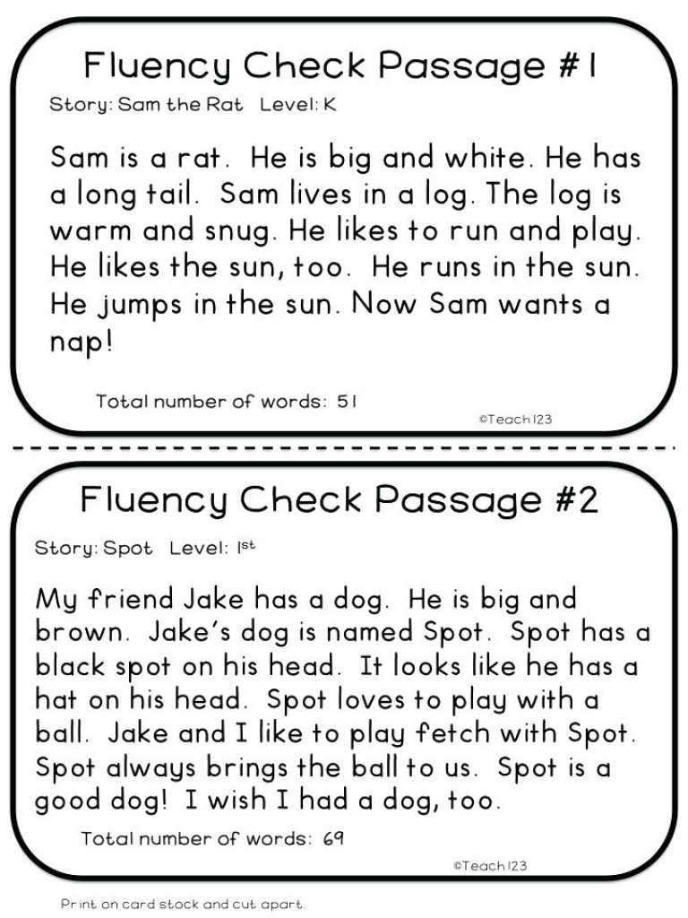 Oral Reading Fluency Passages 2Nd Grade Worksheets Photos – Mypalate - Free Printable Short Stories For 2Nd Graders