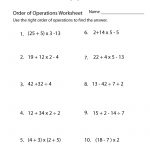 Order Of Operations Worksheet | Order Of Operations Worksheets   7Th Grade Math Worksheets Free Printable With Answers