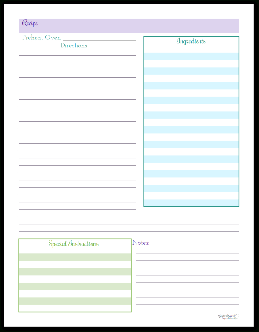 Organize Your Recipes With These Handy Recipe Page Printables - Free Printable Recipe Pages