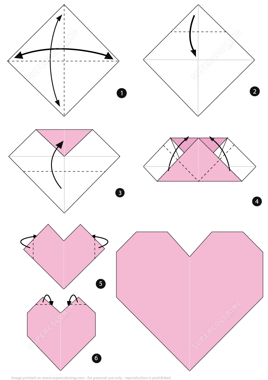 Origami Heart Instructions | Free Printable Papercraft Templates - Printable Origami Instructions Free