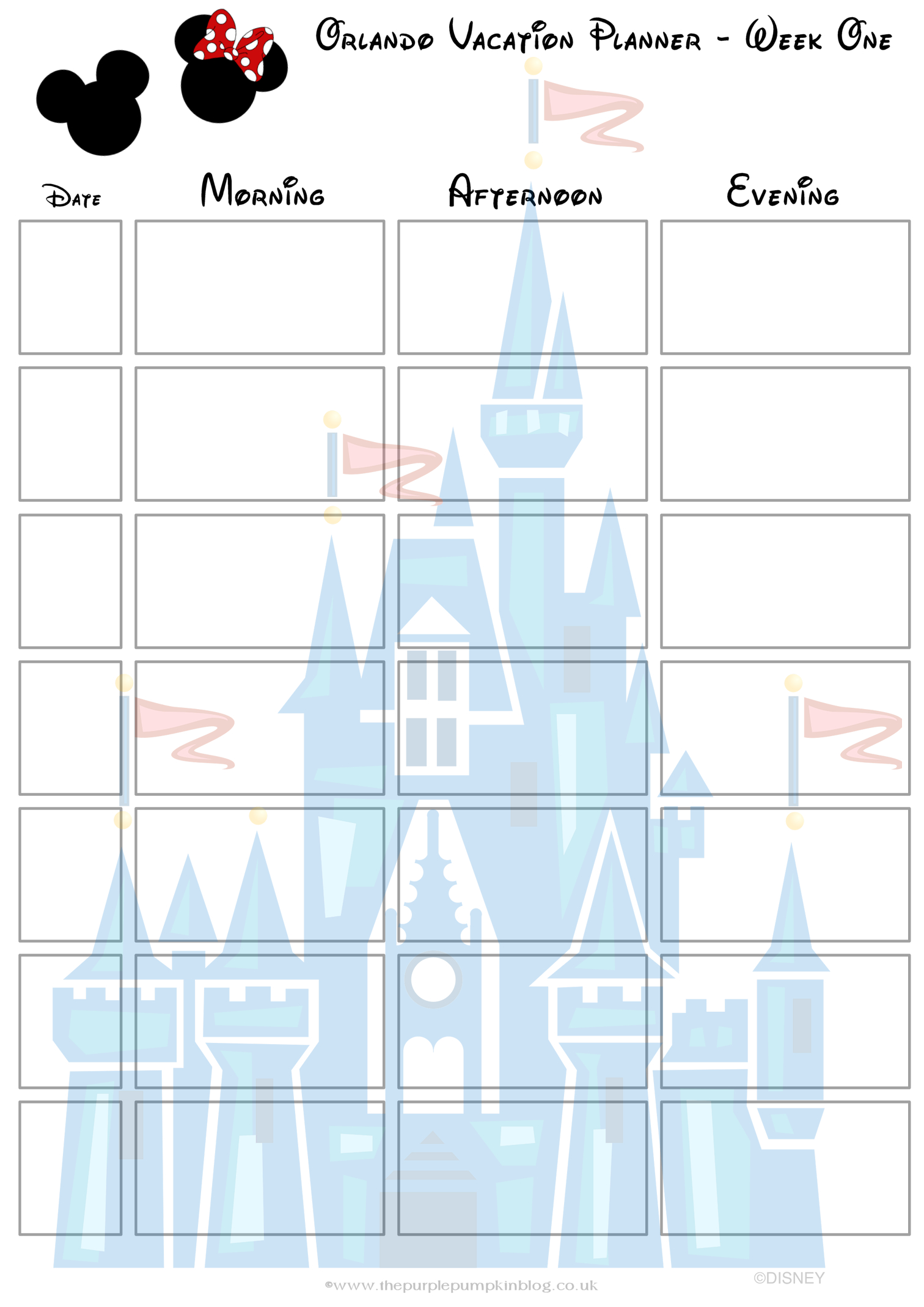 Orlando, Walt Disney World Vacation Planner | Free Printable - Free Printable Disney Stories