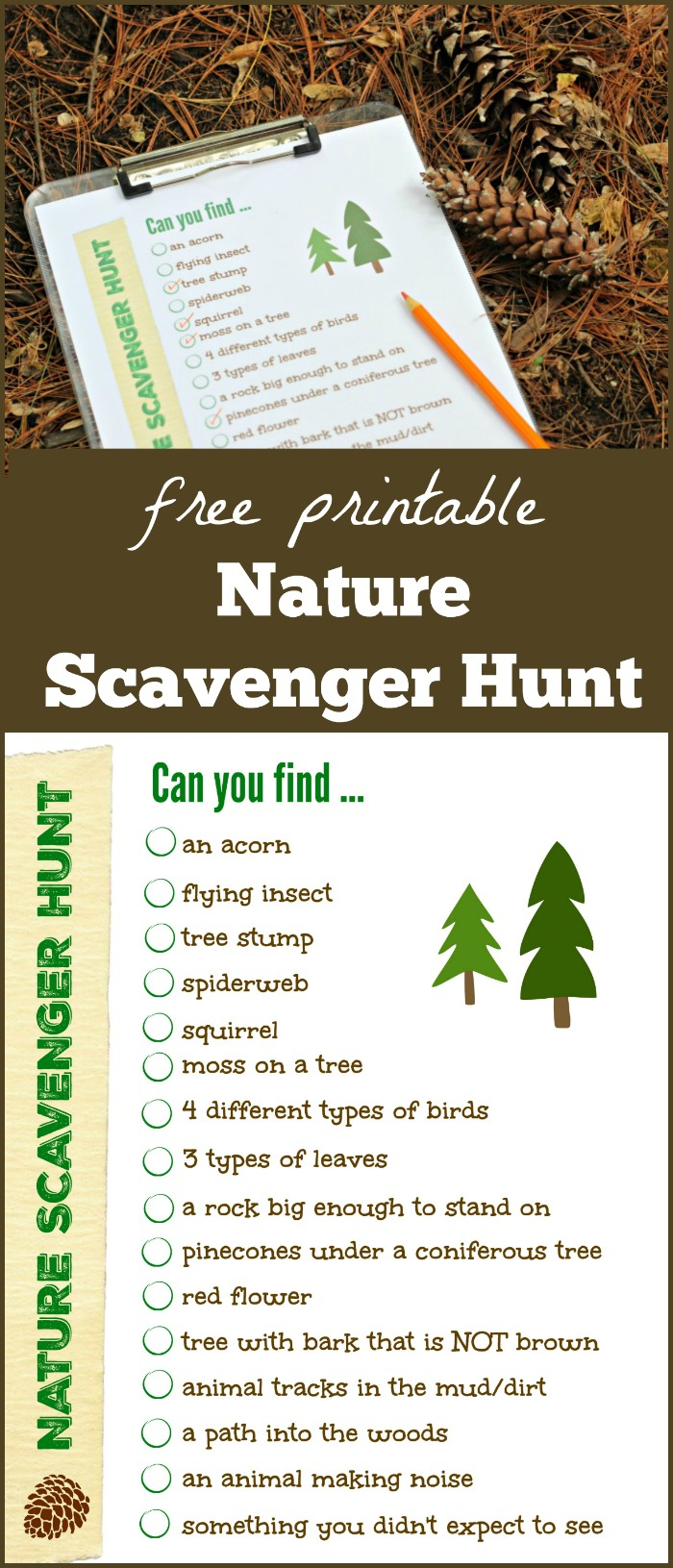 Outdoor Nature Scavenger Hunt {W/free Printable!} - Edventures With - Free Printable Scavenger Hunt