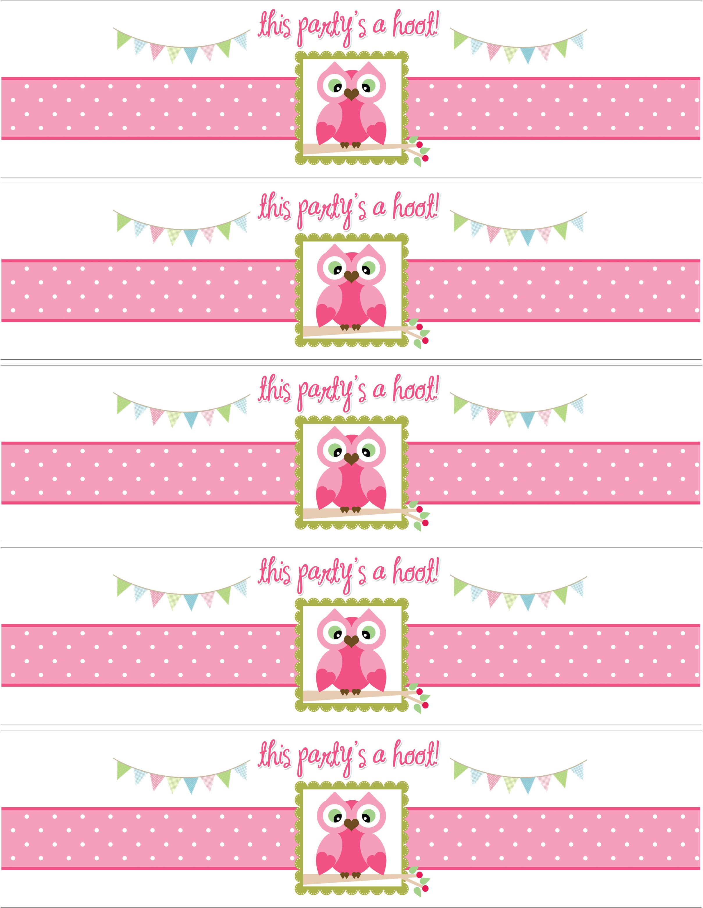 Owl Birthday Party With Free Printables | Free | Pinterest | Owl - Free Printable Water Bottle Labels For Birthday