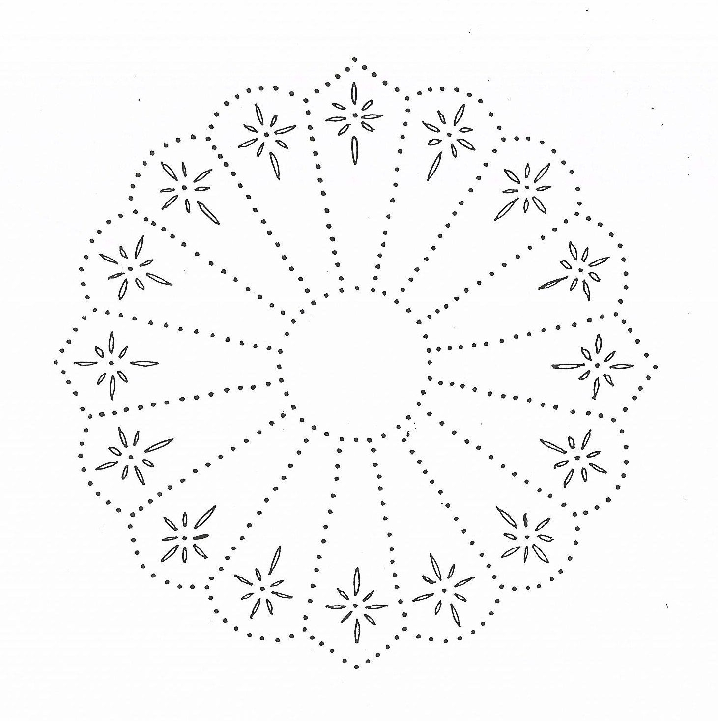 P 1150 Dresden Plate 10X10 | Art &amp;amp; Crafts | Punched Tin Patterns - Printable Tin Punch Patterns Free