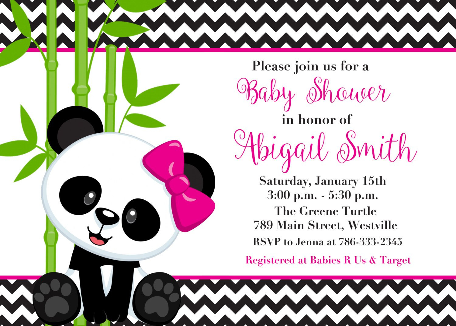 Panda Bear Boy Or Girl Pink Or Blue Baby Shower Invitation | Etsy - Panda Bear Invitations Free Printable