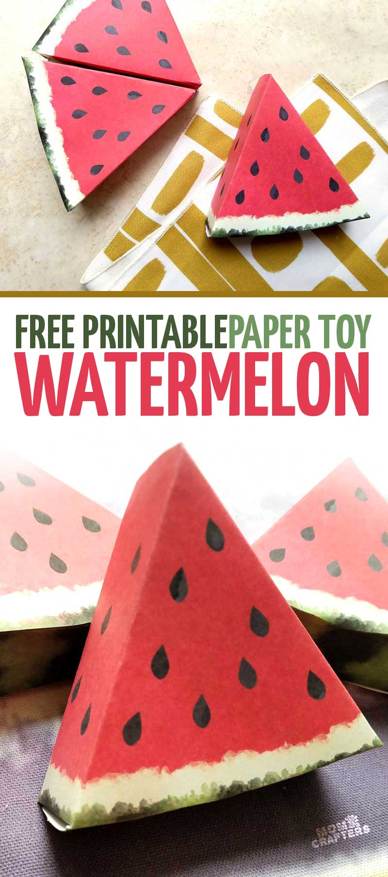Paper Craft Templates For Play Fruit: Watermelon – Moms And Crafters - Printable Paper Crafts Free