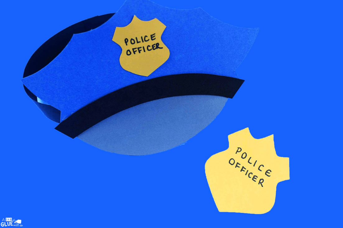 Paper Police Hat Craft - A Dab Of Glue Will Do - Free Printable Police Hat