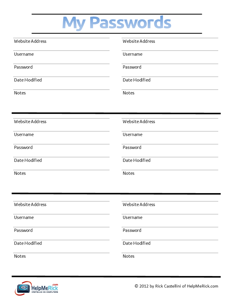 Password Keeper | Printables | Password Tracker, Election Ballot - Free Printable Password Keeper