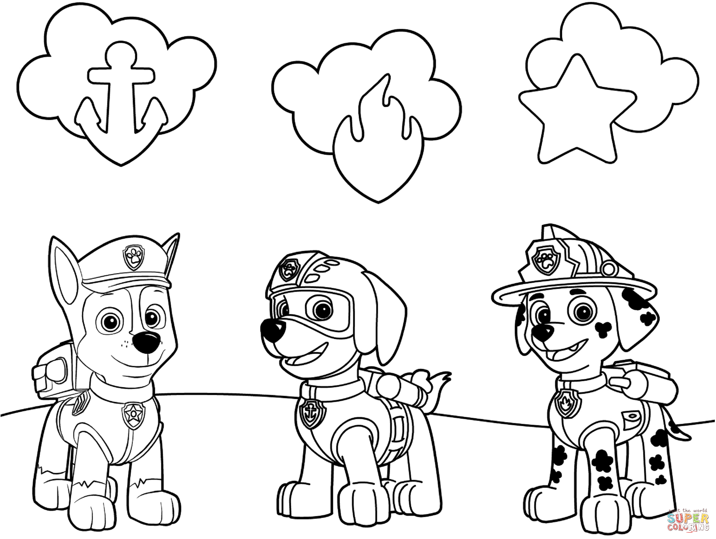 Paw Patrol Badges Coloring Page | Free Printable Coloring Pages - Free Printable Paw Patrol Coloring Pages